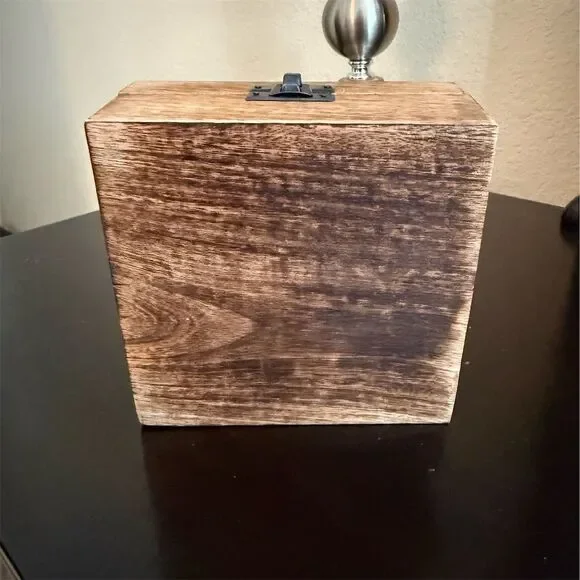 German Hand-Carved Wooden Jewelry Box with Hinged Lid Floral Design - Picture 5 of 5